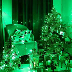 guirlande lumineuse solaire vert moderne modes d'éclairage ip65 led points lumineux panneau solaire sans