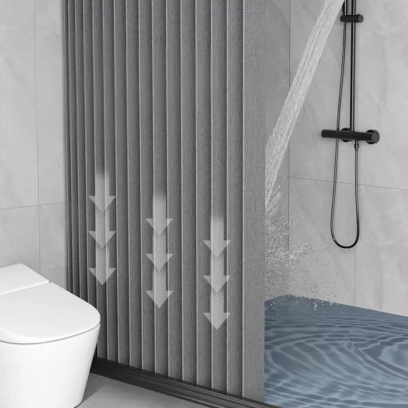 rideau douche gris moderne rayures verticales crochet minimaliste polyester opaque 100x180cm