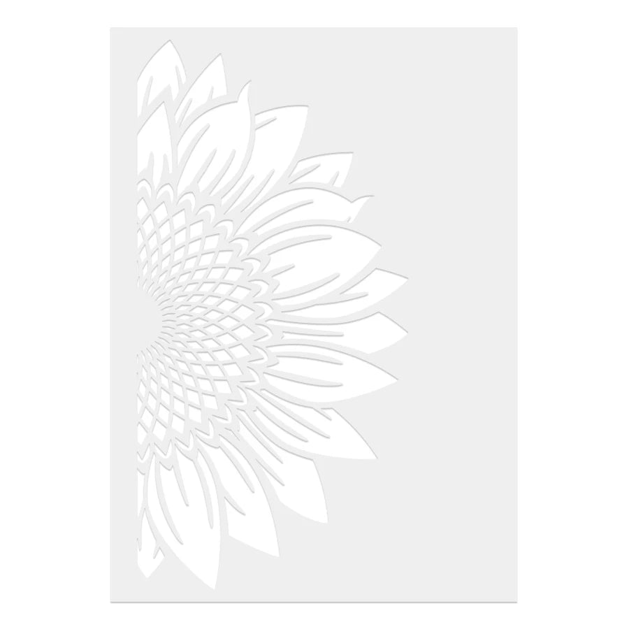 sticker moderne fleur tournesol blanc jaune adhésif intérieur extérieur 21cm 29.7cm