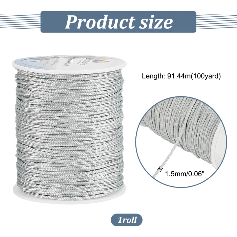 corde nylon noire tissée 100 yards corde blanche lisse utilitaire moderne 1.5mm