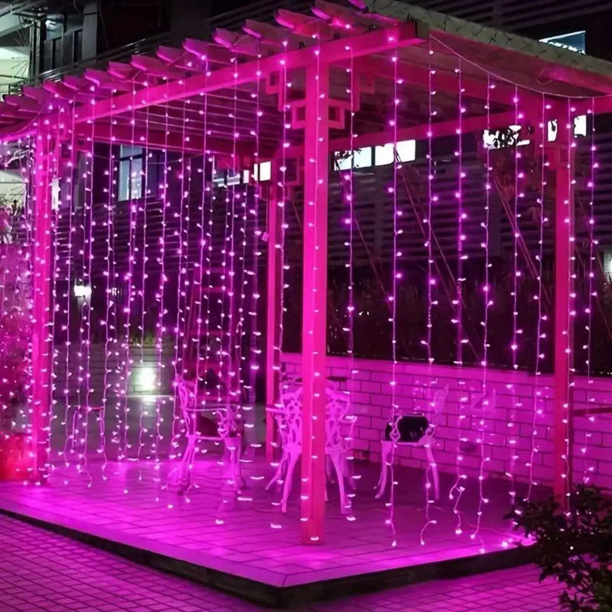 guirlande lumineuse violette 10m 100led ip65 clips moderne scintillement modes vacances