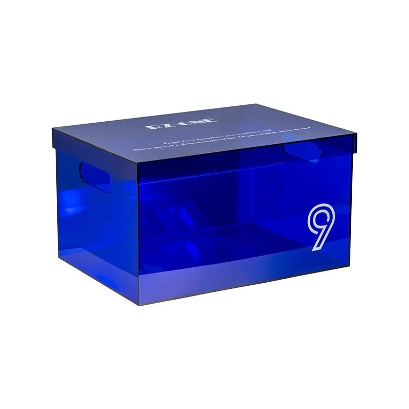 boîtes rangement transparentes géométriques réutilisables poignées minimaliste respectueux environnement pliables