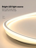 Luminaire LED moderne blanc ovale anneau concentrique frosted minimaliste