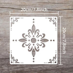 Stencil floral artisanal opacique adhésif pièces blanc détaillé peinture decoration murale