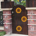 sticker moderne fleur tournesol blanc jaune adhésif intérieur extérieur 21cm 29.7cm