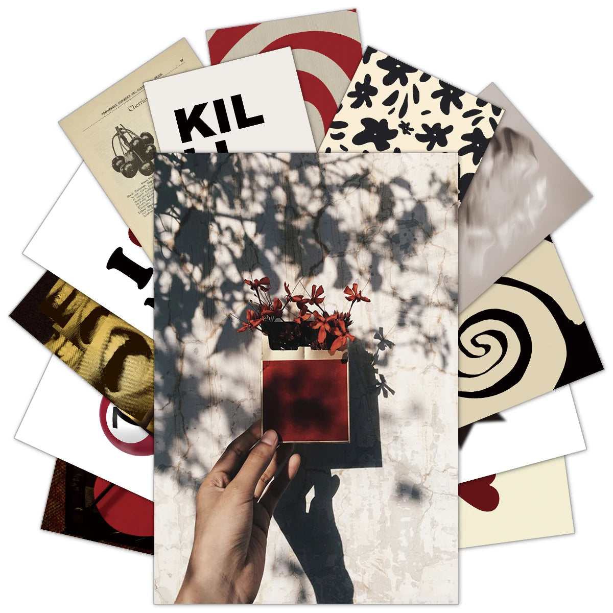 Cartes postales modernes abstraites 15x10cm kit collage chambre décoration vintage minimaliste floral geometrique