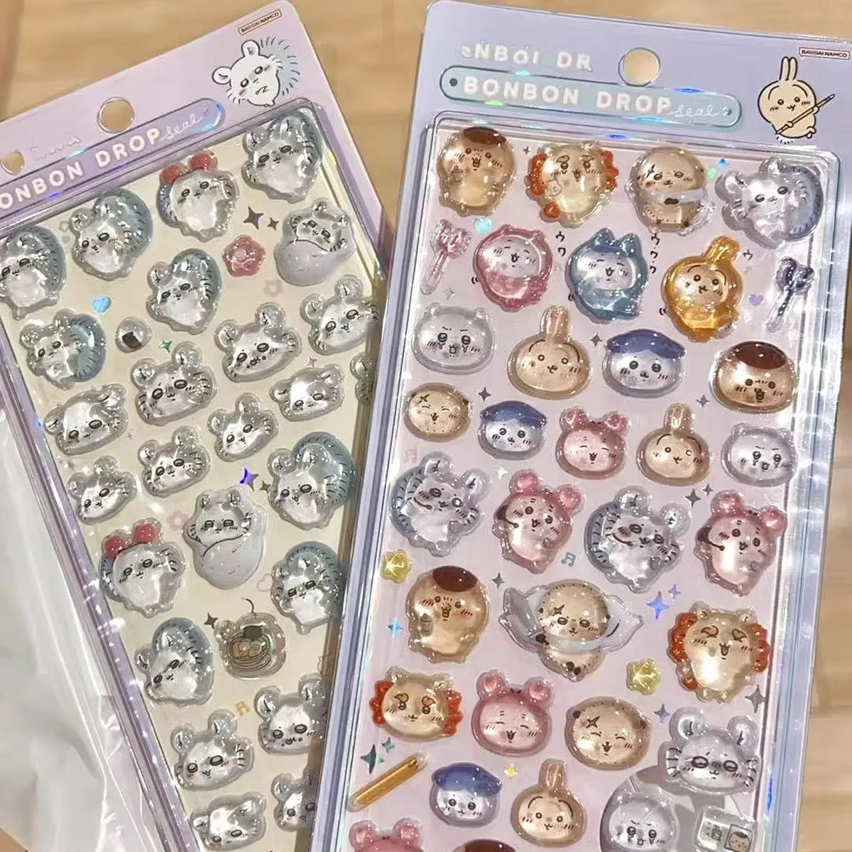 sticker kawaii mignon ours lapin floral adhésif rose vert bleu blanc décoration murale bricolage