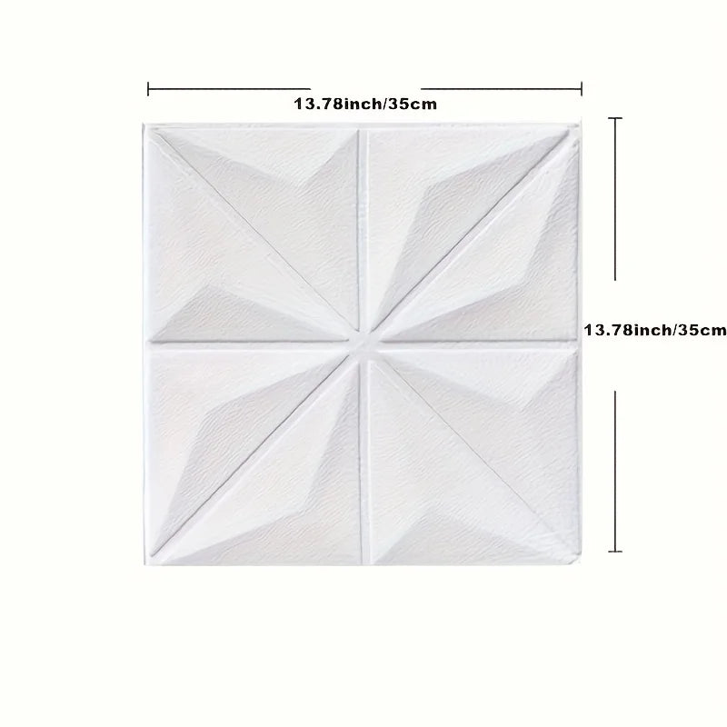 décoration murale autocollante 3d géométrique résistante humidité moderne 35x35cm