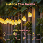 guirlandes solaires extérieures 100 led 50 led 20 led globes opaques jaune orangé panneau