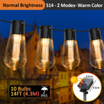 guirlande lumineuse solaire led ampoules edison vintage clips métalliques noir transparent