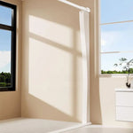 rideau douche pliable blanc rayures verticales clips magnétiques polyester tufté moderne salle bain