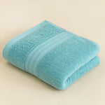serviettes toilette coton rayées bleu blanc rose pâle absorbantes bain visage salle sport spa