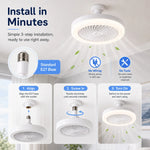 ventilateur moderne lampe led blanc télécommande variateur intensitéintérieur chambre salon