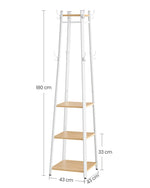 Vue de côté du porte-manteau montrant sa structure fine