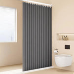 rideau douche gris moderne rayures verticales crochet minimaliste polyester opaque 100x180cm