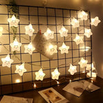 guirlande lumineuse étoiles nuages enfants blanc translucide décoration saint valentin fête auto alimentée led