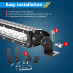 support montage barre lumiere travail noir industrielle fixations vis ecrous anneaux
