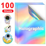 papier autocollant vinyle transparent holographique argenté moderne imprimante jet d'encre 100 feuilles a4 étanche