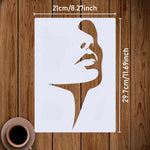 pochoir stencil visage blanc minimaliste moderne artisanat bricolage bois tissu papier