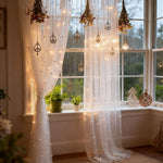 rideau blanc brillantes translucide moderne photo décoration anniversaire noël mariage