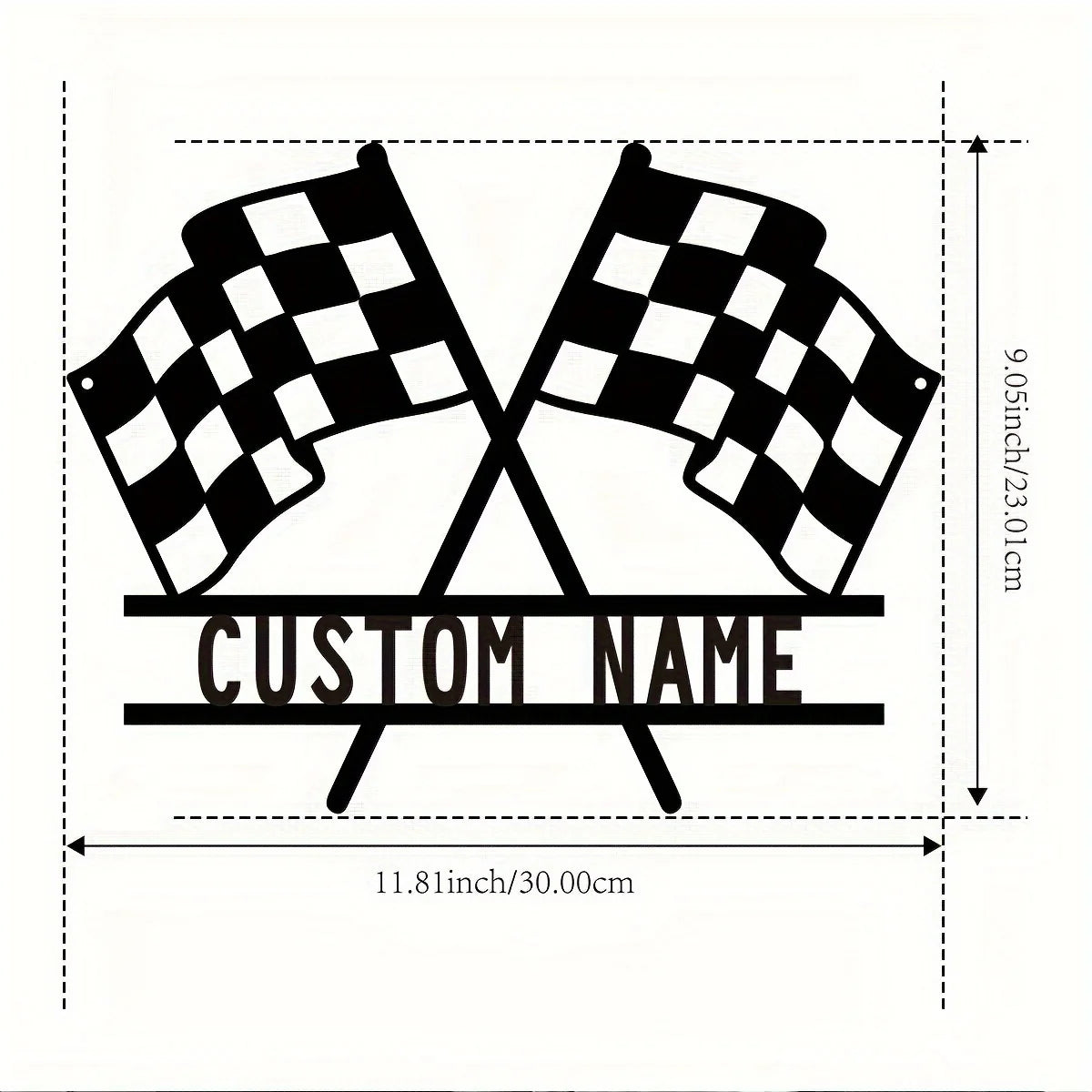 drapeau course noir blanc moderne gravure laser métal occasion fête mariage anniversaire nouveauchezmoi