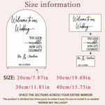 sticker personnalisable blanc noir lettrage classique miroir mariage texte opaqué 20cm 30cm 40cm 50cm
