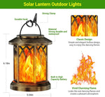 lanterne solaire extérieure bronze effet flamme gothique support mural classique rustique