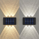 applique murale solaire 6led noir bleu panneaux solaires moderne interrupteur on off led