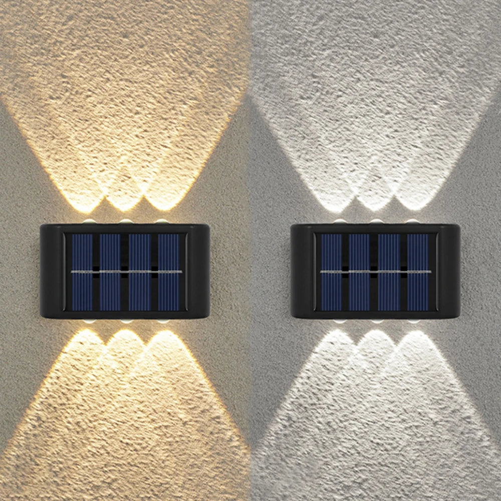 applique murale solaire 6led noir bleu panneaux solaires moderne interrupteur on off led