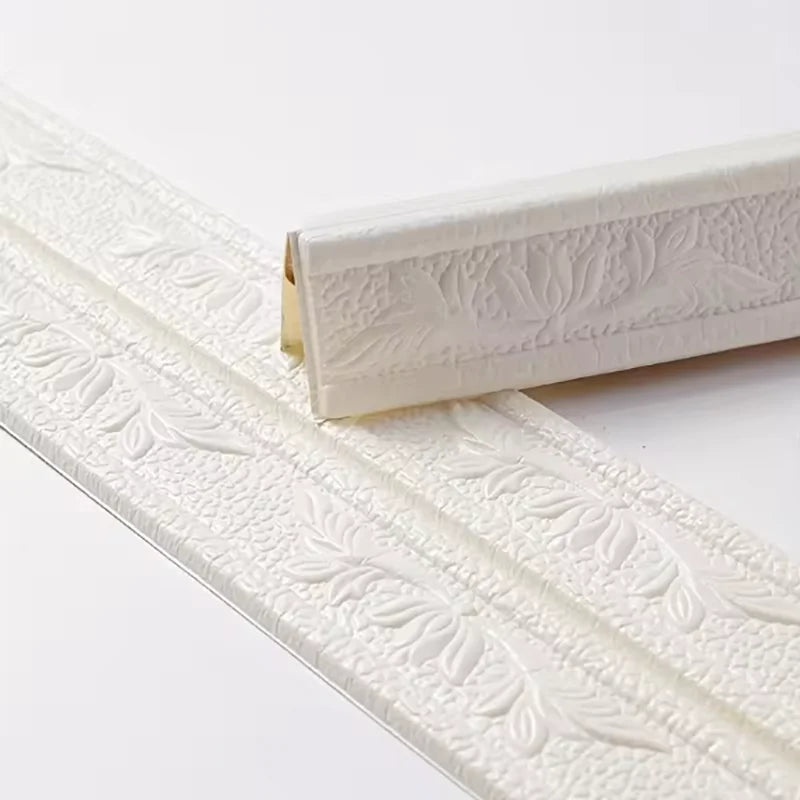 profils decoratifs adhésifs fleurs or blanc gris résistants humide chambre moderne classic