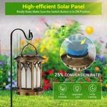lanterne solaire extérieure bronze effet flamme gothique support mural classique rustique
