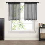 rideaux courts tissu plissé polyester translucides moderne blanc gris noir