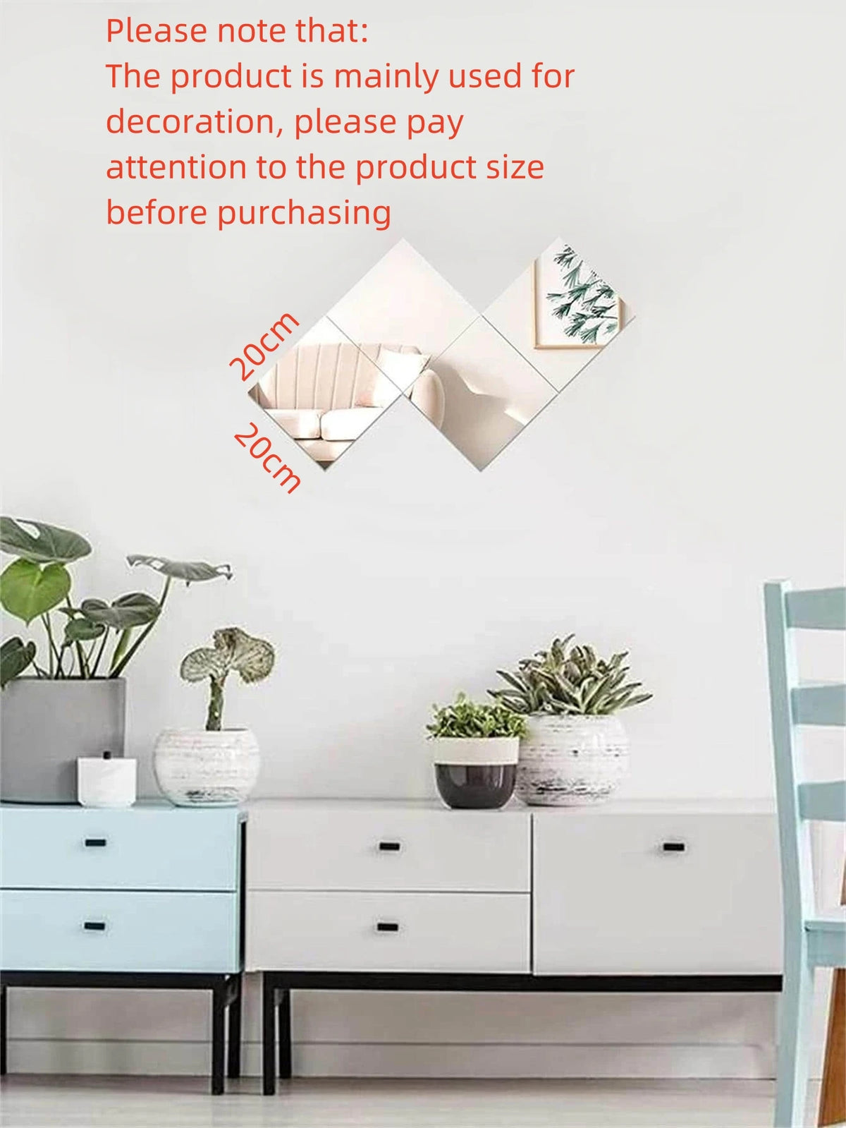 miroirs autoadhésifs argentés modernes sans verre 20cm muraux lisses opaques decoration interieur mariage pieces