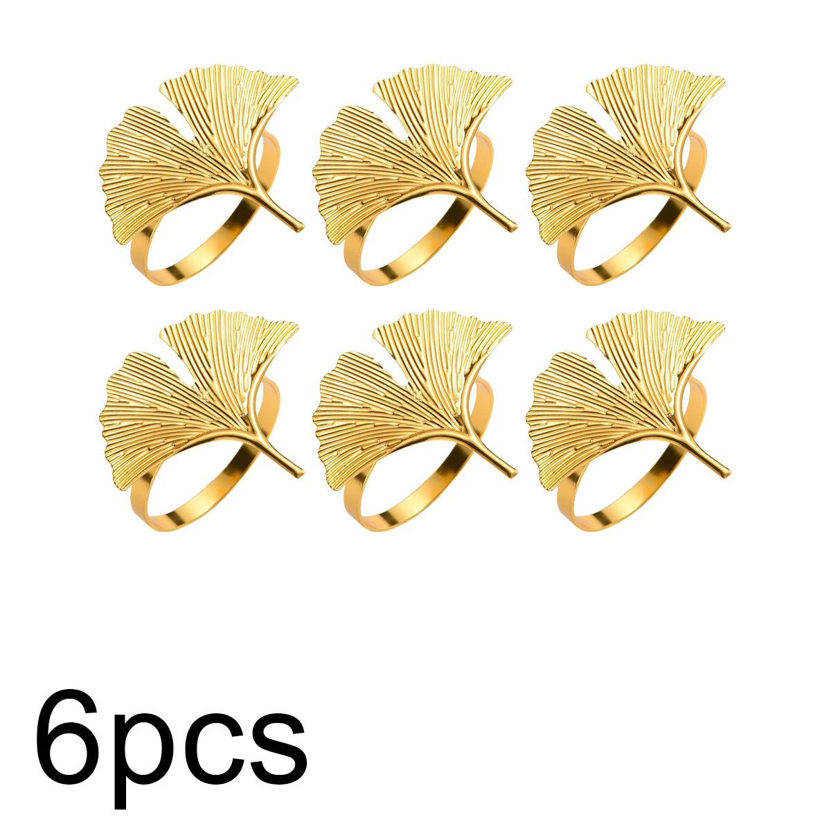 porte serviettes anneau feuille gingko or argent classique automne fêtes thanksgiving