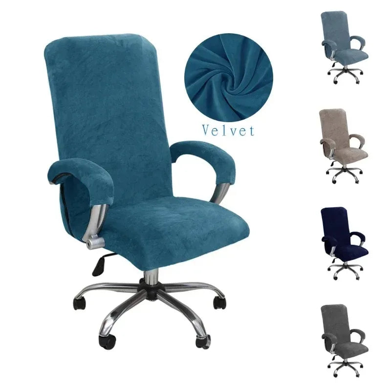 housse chaise velours bleu clair polyester clips métalliques moderne amovible pièces