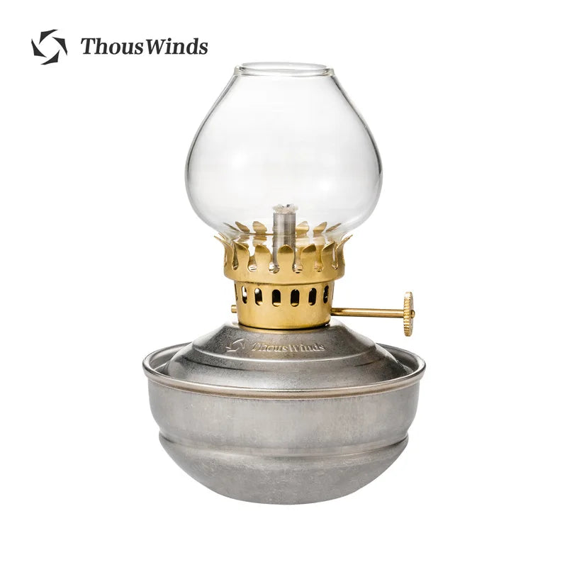 lampe huile camping or argent transparent vintage rétro aluminium bougie