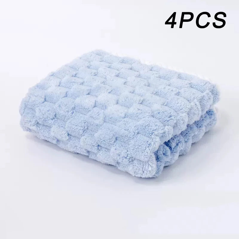 serviettes toilette pièces essuie mains polyester carré moderne douces bouclées anneau métallique gris rose