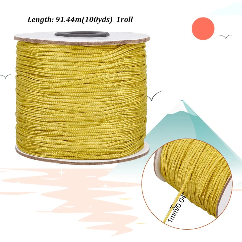 corde nylon noire tissée 100 yards corde blanche lisse utilitaire moderne 1.5mm