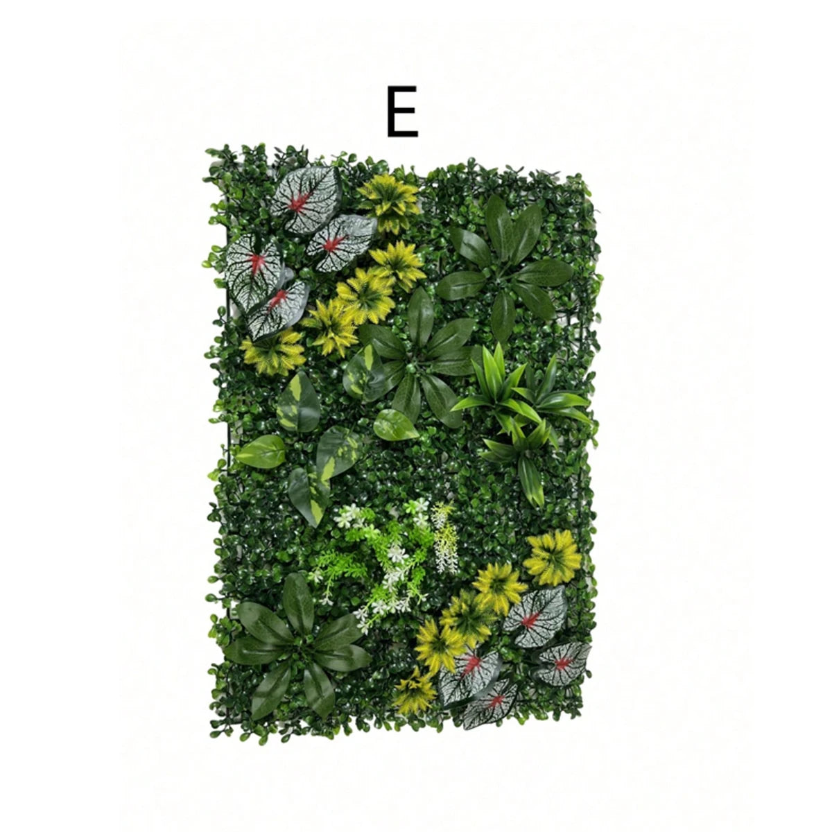 panneau mural végétal artificiel feuilles diverses couleurs vert rouge moderne décoration intérieure extérieure tropical