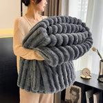 couverture polaire douce motif spirale moderne lit voyage maison chaude confortable beige