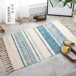 tapis géométrique boho beige noir triangles losanges antidérapant lavage machine main chambre salon prière