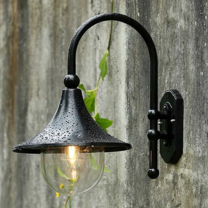 lampe murale extérieure vintage bronze noir verre opalin e27 fixations vis
