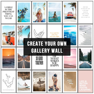 Affiche de motivation voyage Nature été plage sable surf sans cadre sur toile