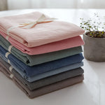 lot deux serviettes bain coton carreaux rose bleu beige gris vert blanc moderne