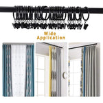 clips rideau métal noir argent nickel mat support draperie moderne barre tension acier inoxydable