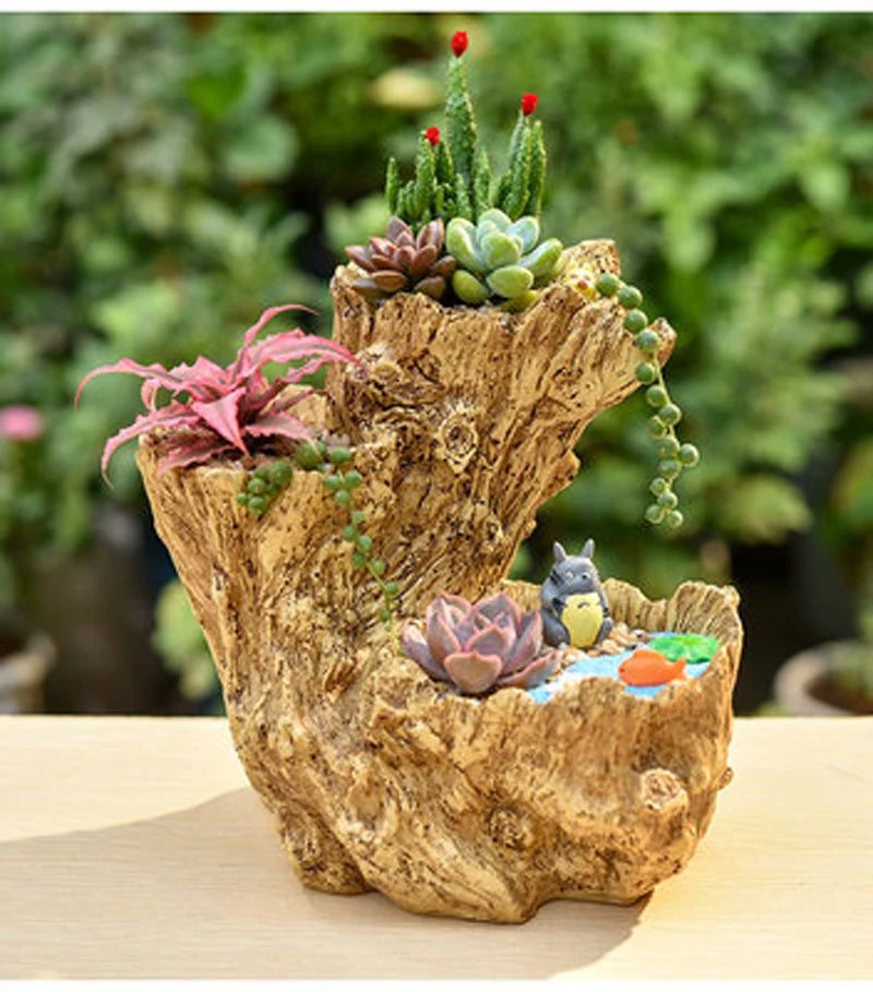 Cache-pot créatif en résine avec design pastoral pour décoration intérieure