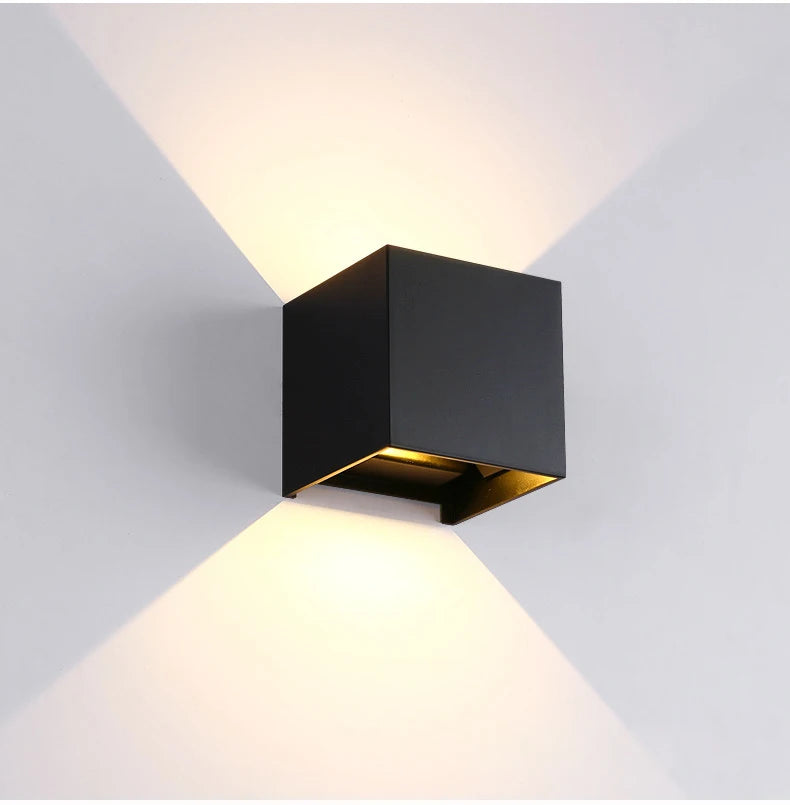 applique murale led ip65 étanche angle réglable contemporaine entrée toucher interrupteur noir
