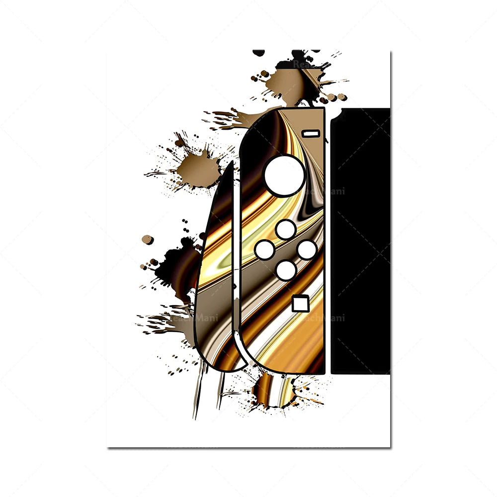 L'image montre un design créatif et moderne avec des formes géométriques et des taches de couleurs contrastées, créant une impression dynamique et artistique.