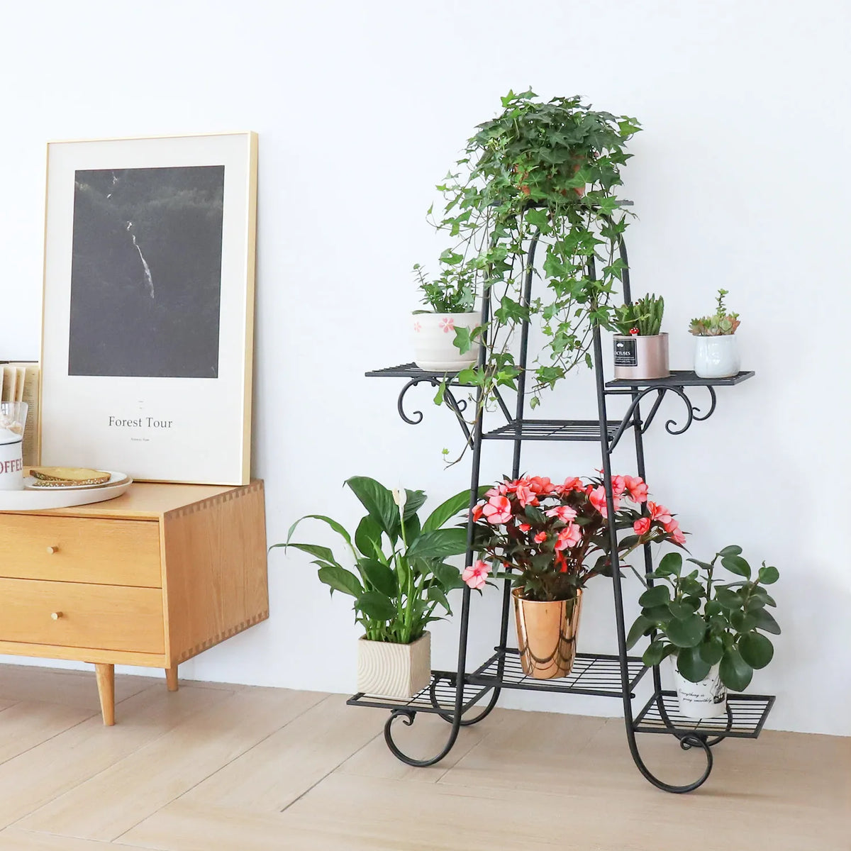 Étagère à plantes métallique avec 7 niveaux en décoration