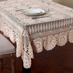 serviette table crochetée motifs floraux beige clair réutilisable 100 coton traditionnelle maison fêtes banquets